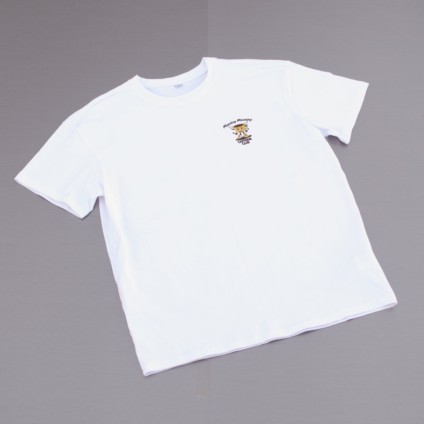 'CAFFEINE CLUB' HEAVY OVERSIZED TEE - WHITE