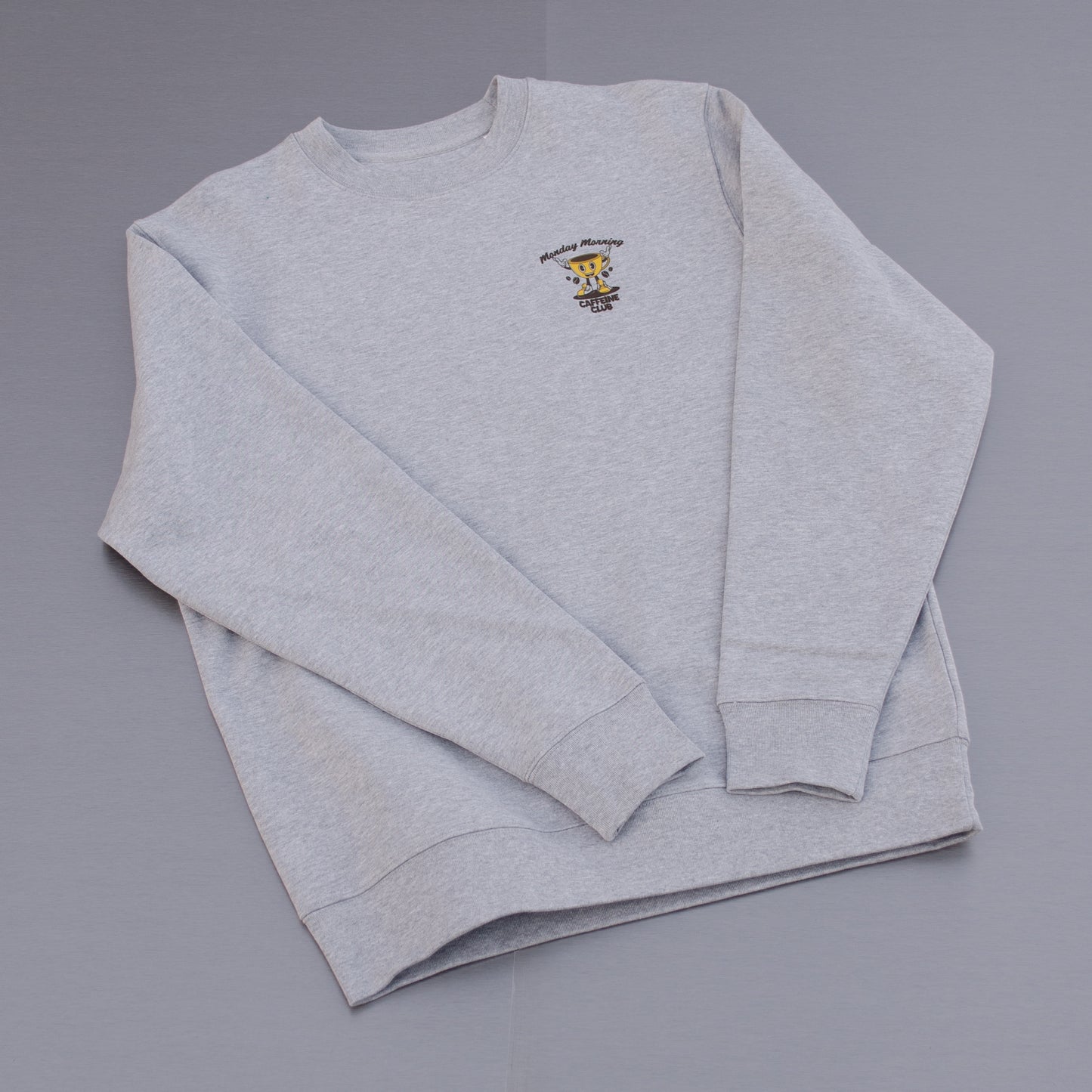 'CAFFEINE CLUB' HEAVYWEIGHT SWEATSHIRT - GREY