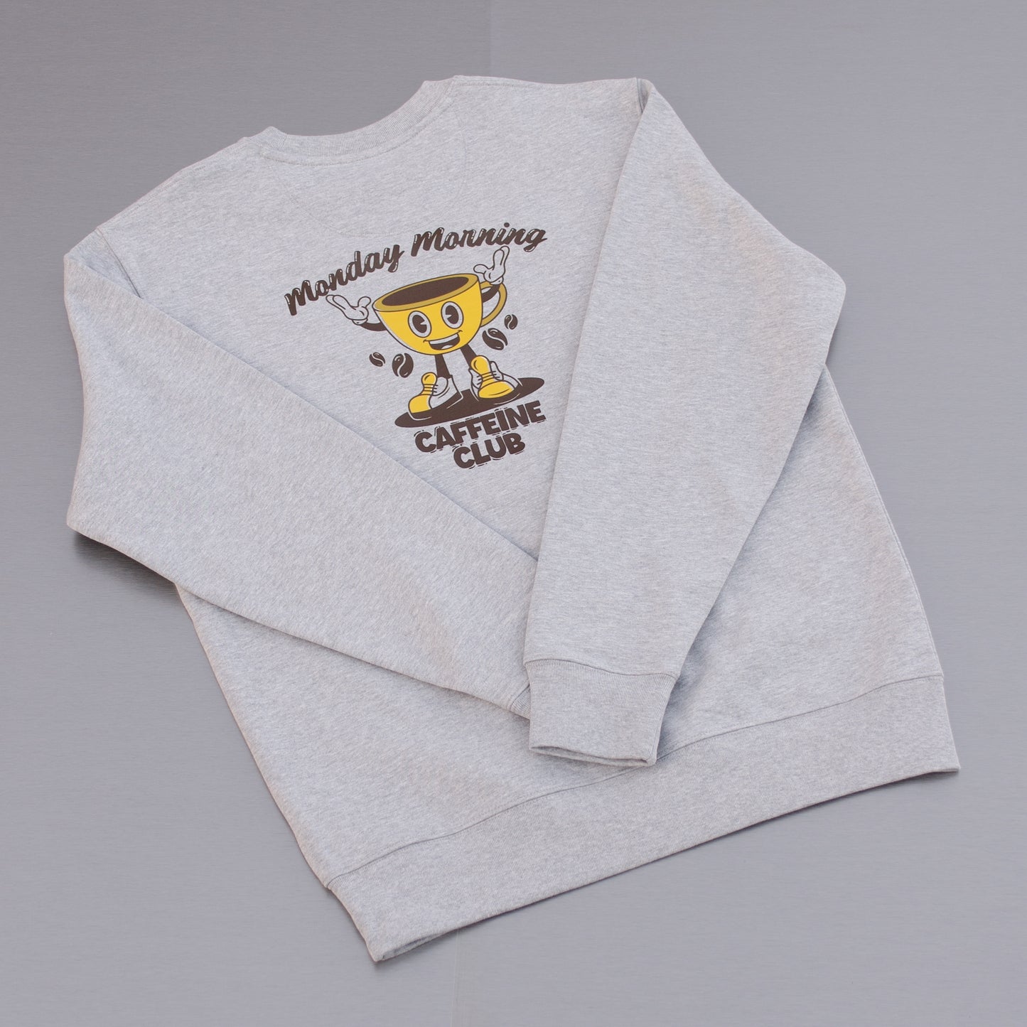 'CAFFEINE CLUB' HEAVYWEIGHT SWEATSHIRT - GREY