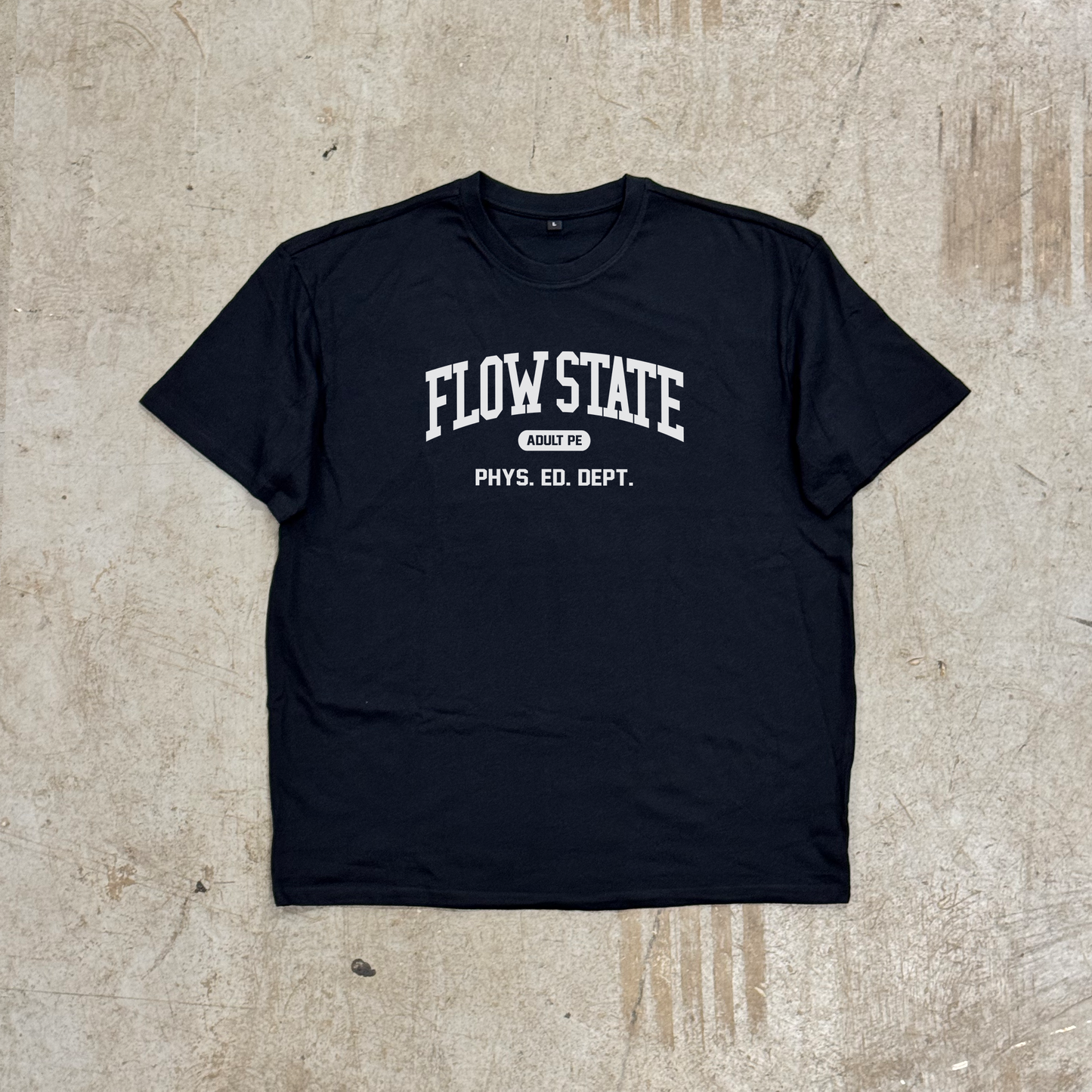 'FLOW STATE WHITE'- OVERSIZED HEAVY TEE BLACK