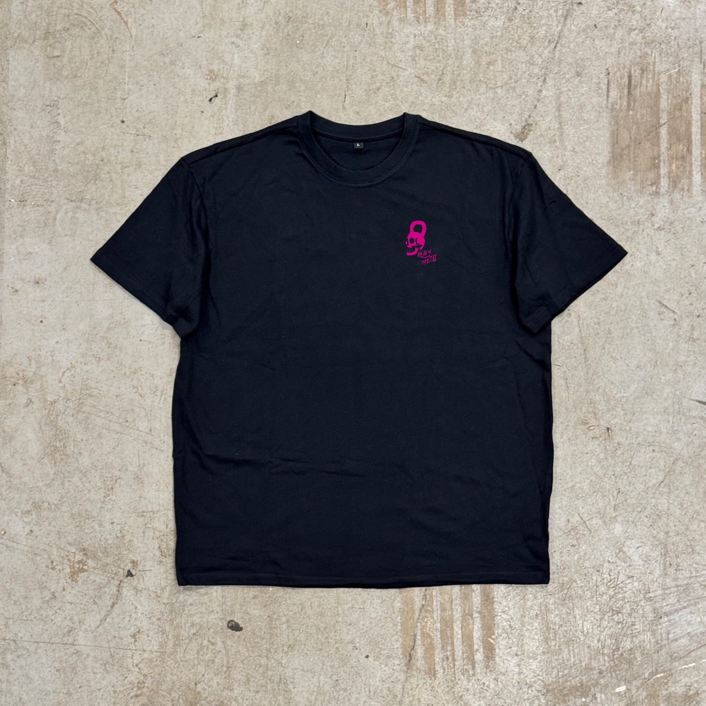 'HEAVIER METAL PINK'- OVERSIZED HEAVY TEE BLACK