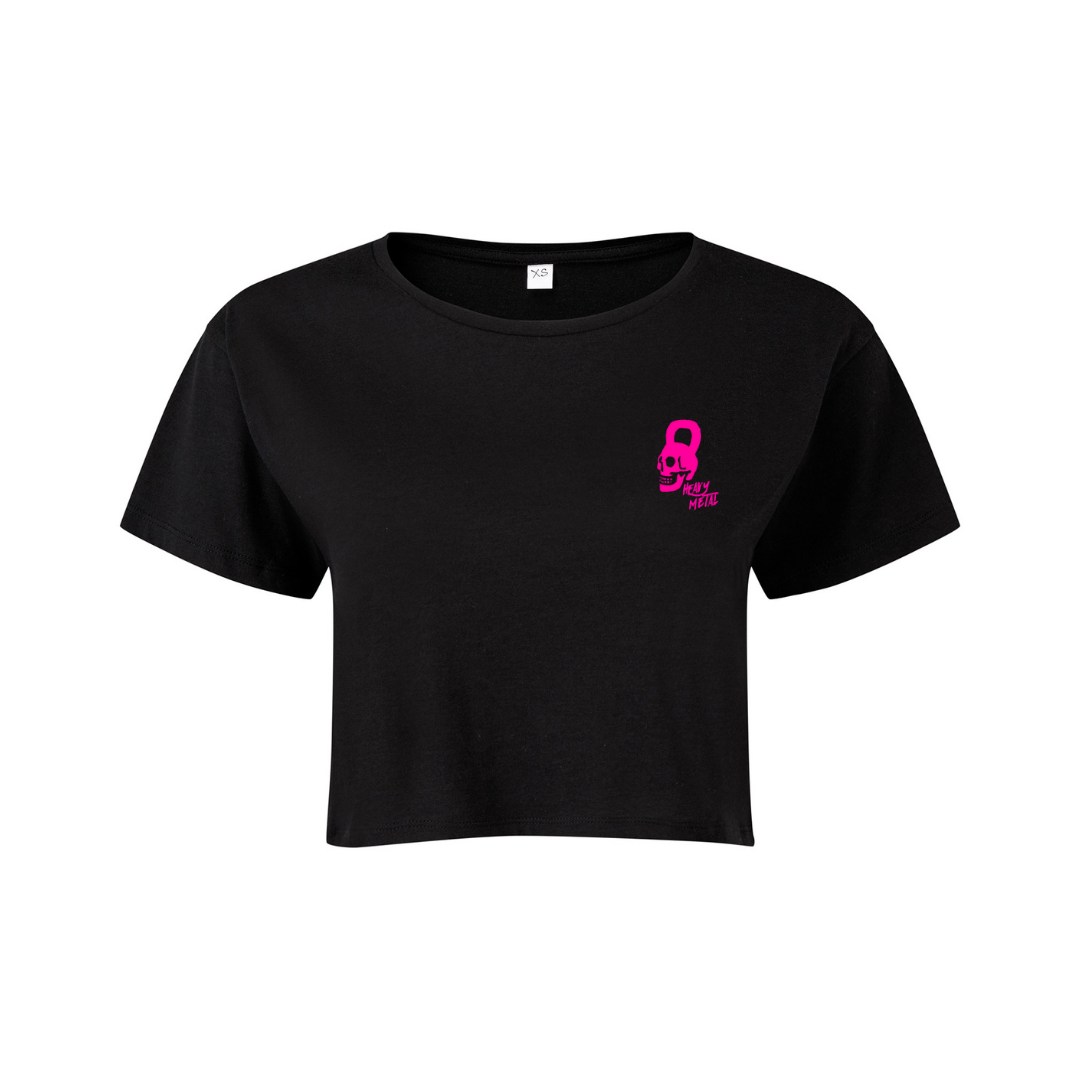 'HEAVIER METAL PINK' - BLACK CROP