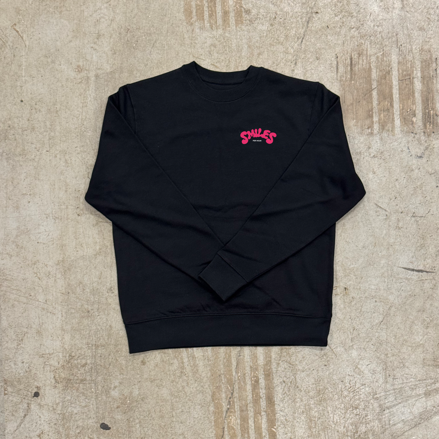'SMILES PER HOUR FUN CLUB' HEAVYWEIGHT SWEATSHIRT - BLACK