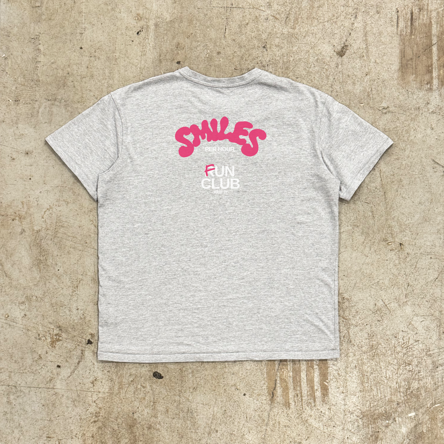 'SMILES PER HOUR FUN CLUB'- OVERSIZED HEAVY TEE GREY