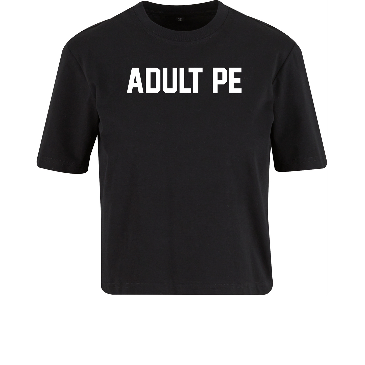 'ADULT PE' PERFORMANCE CROP - BLACK