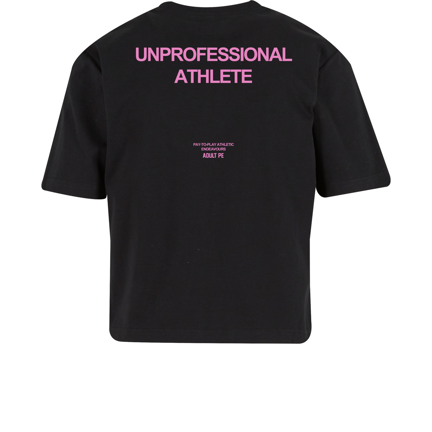 'UNPROFESSIONAL ATHLETE' PURPLE PERFORMANCE CROP - BLACK