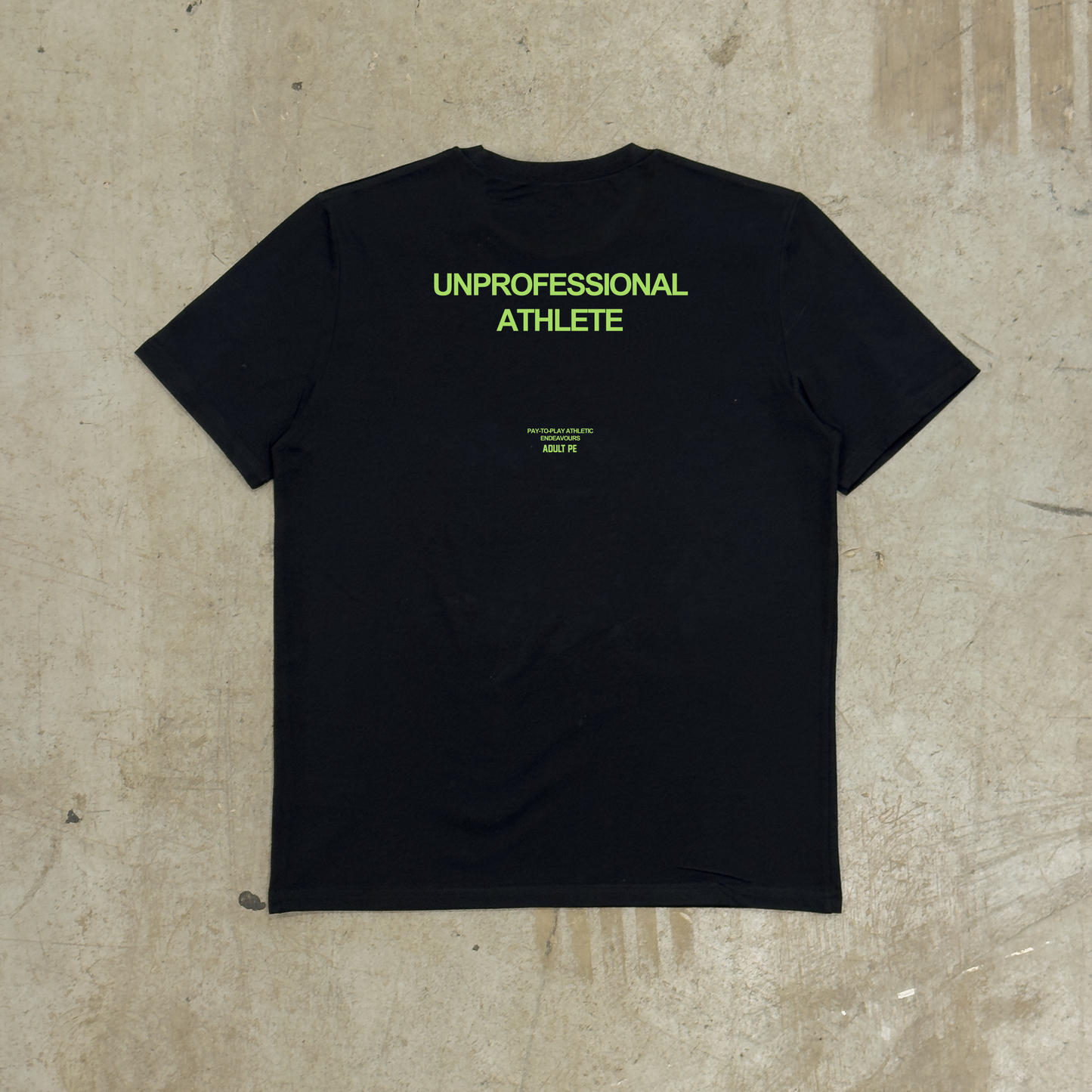 'UNPROFESSIONAL ATHLETE' GREEN - BLACK TEE