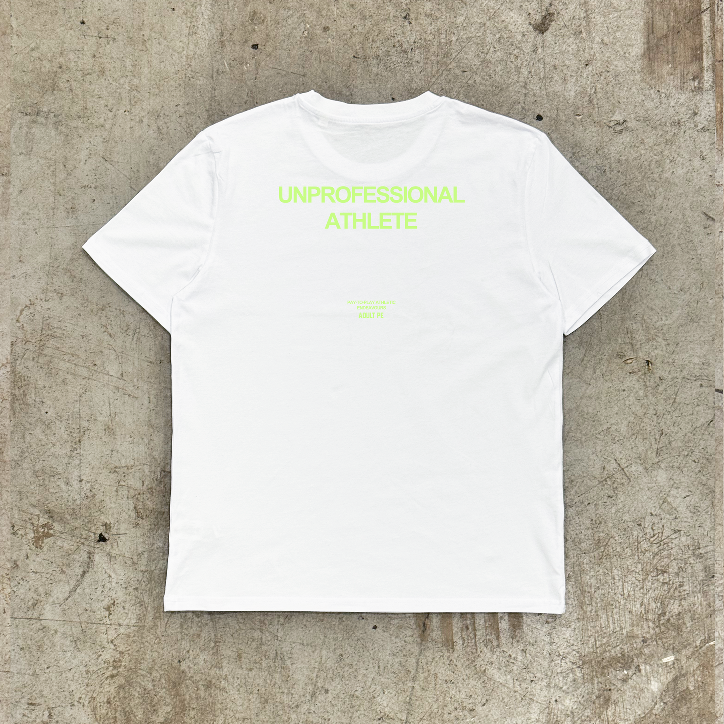 'UNPROFESSIONAL ATHLETE' GREEN - WHITE TEE