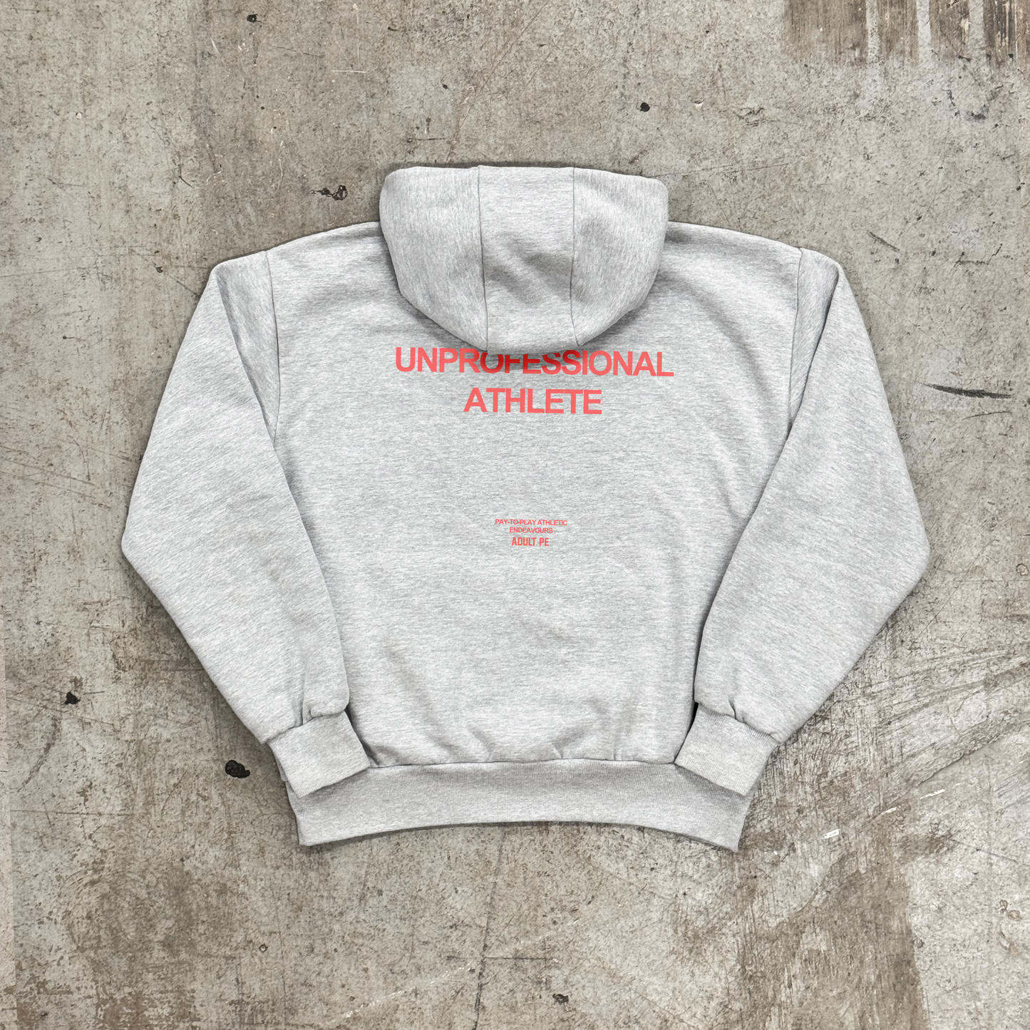 'UNPROFESSIONAL ATHLETE' CORAL HEAVYWEIGHT HOOD - GREY