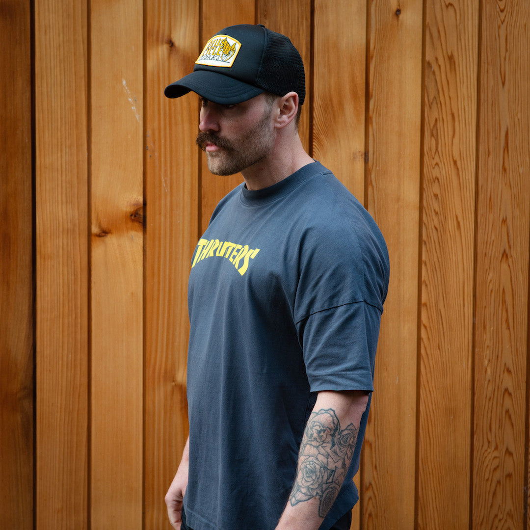 'THRUSTERS'- OVERSIZED, HIGH COLLAR TEE