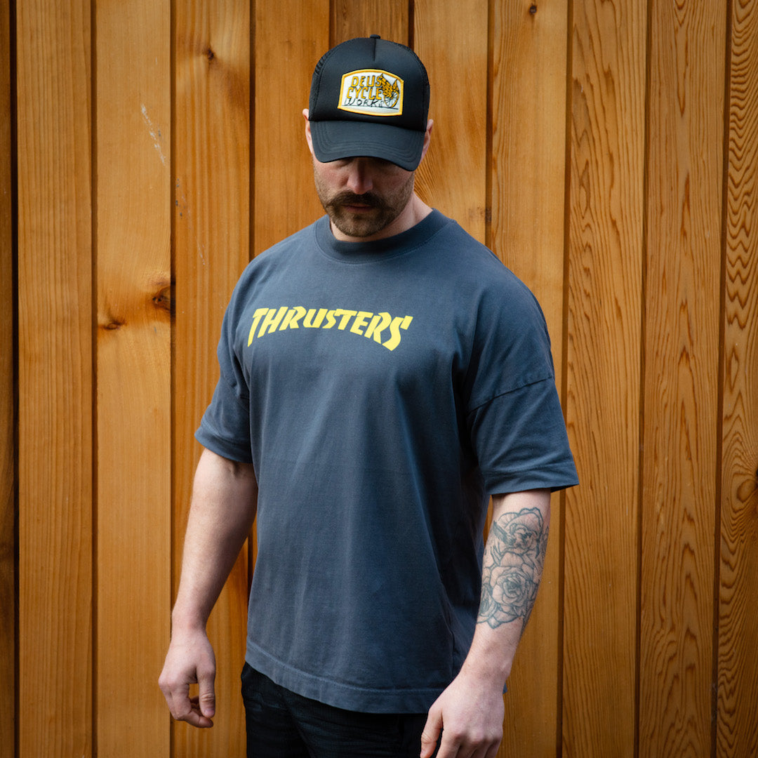 'THRUSTERS'- OVERSIZED, HIGH COLLAR TEE