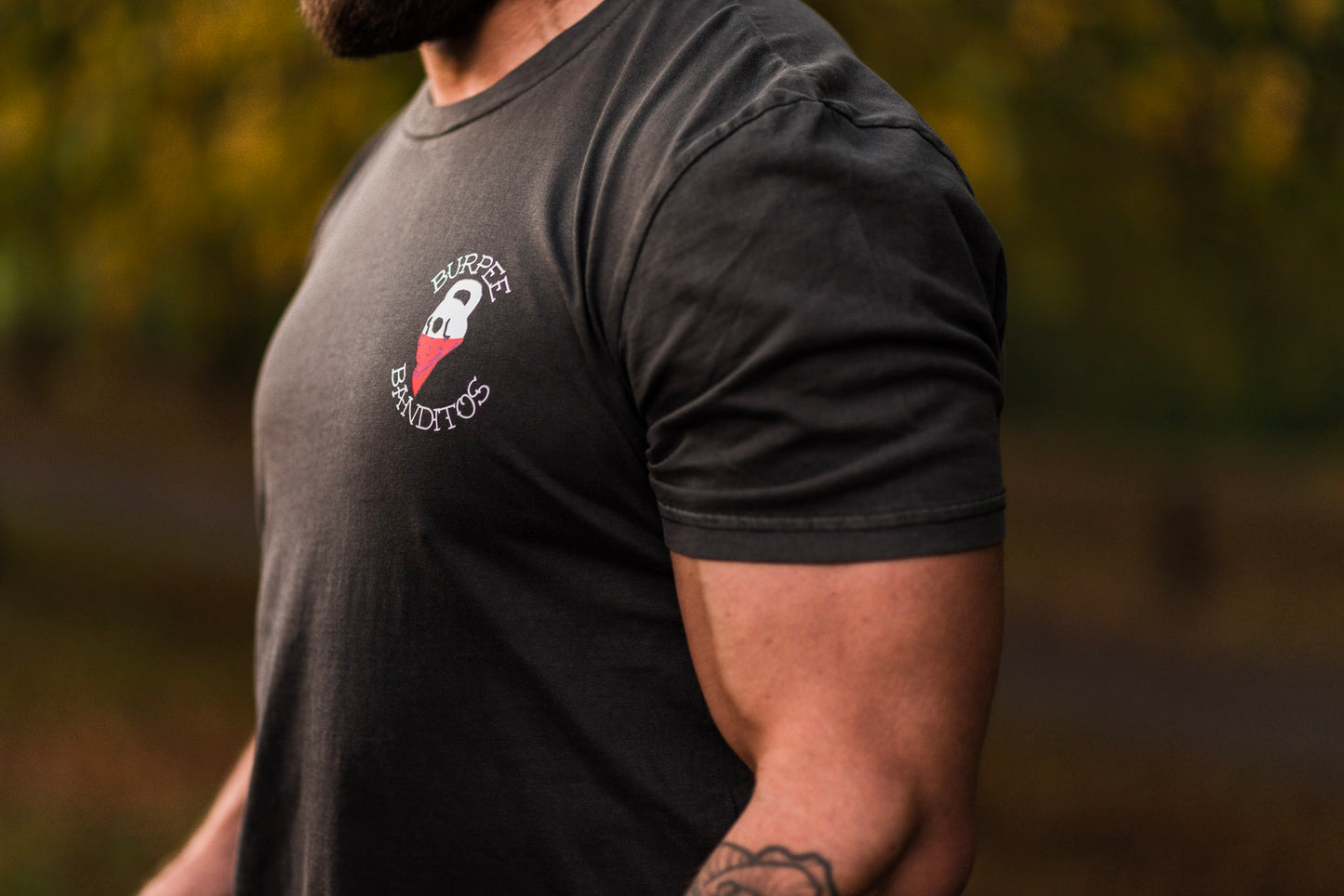 'BURPEE BANDITOS'- VINTAGE DYED BLACK TEE