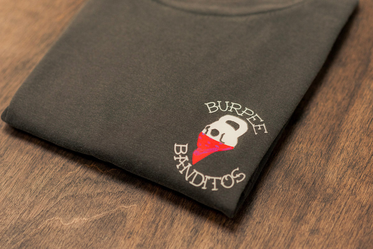 'BURPEE BANDITOS'- VINTAGE DYED BLACK TEE