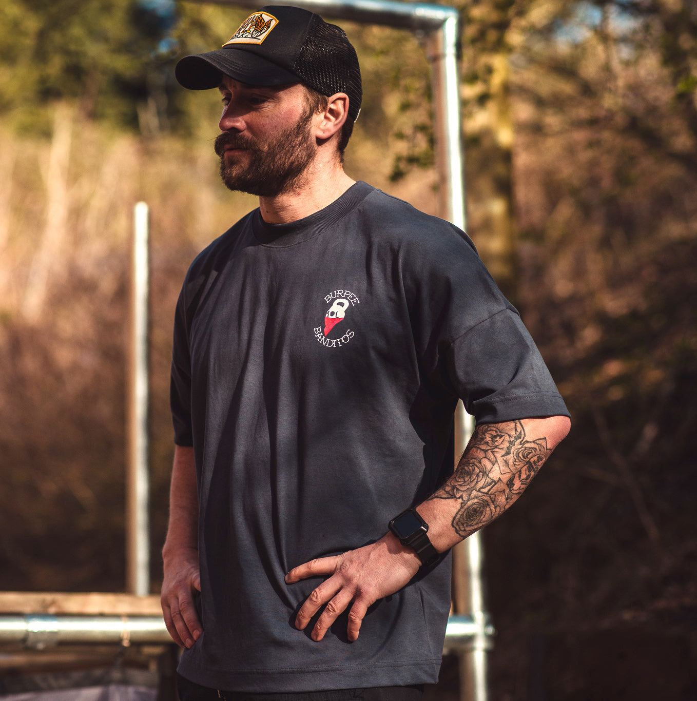 'BURPEE BANDITOS'- OVERSIZED, HIGH COLLAR TEE