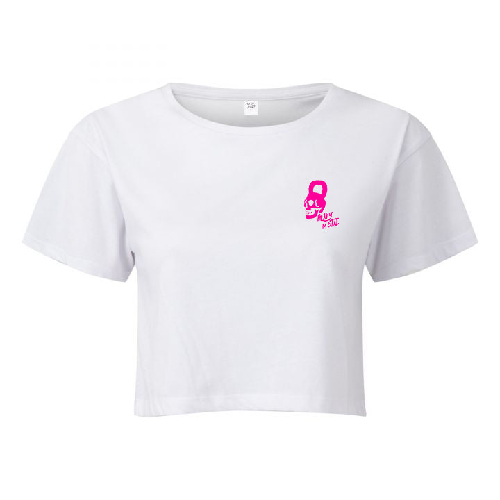 'HEAVIER METAL' CROP- WHITE