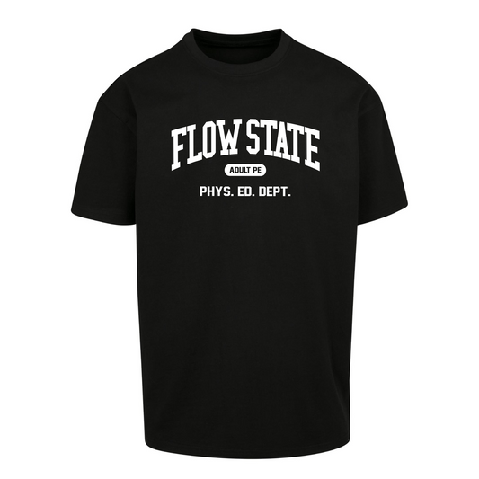 'FLOW STATE WHITE'- OVERSIZED HEAVY TEE BLACK
