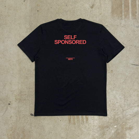'Self Sponsored' Black Heavy Tee - Womens