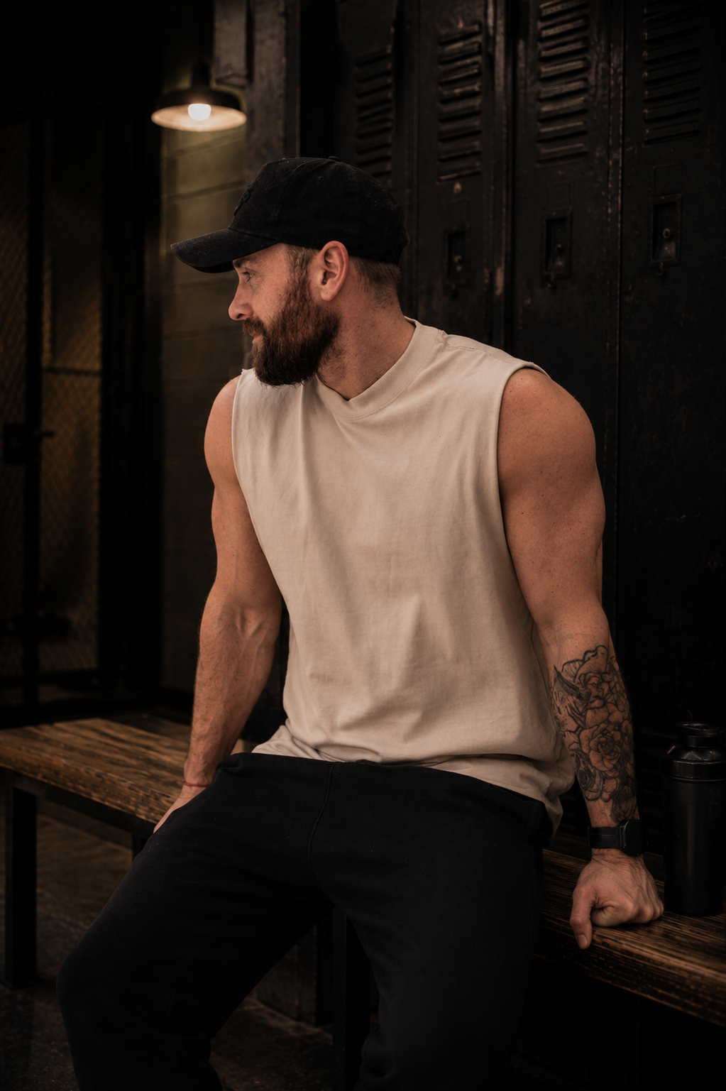 Limited Run 'Unprofessional Athlete' - Heavyweight Cut Off Tee - Faded Bone