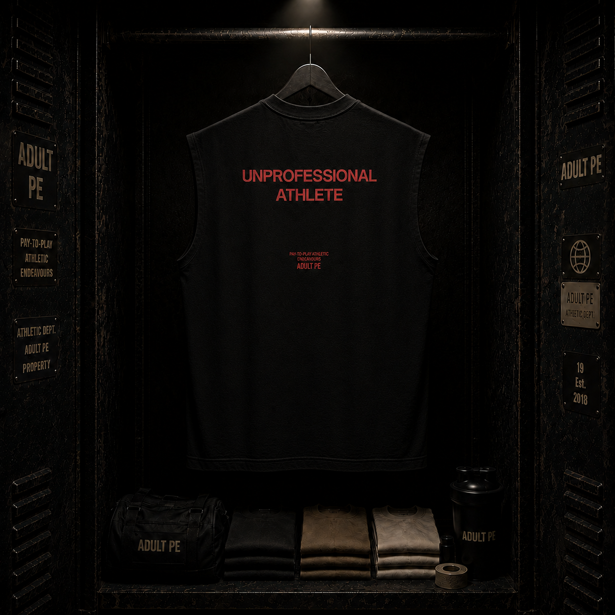 'Unprofessional Athlete' - Heavyweight Cut Off Tee - Faded Black