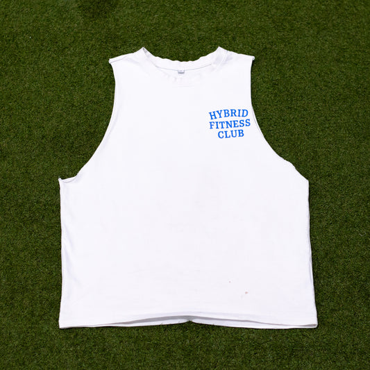 Hybrid Fitness Club Heavy Cut Off - White