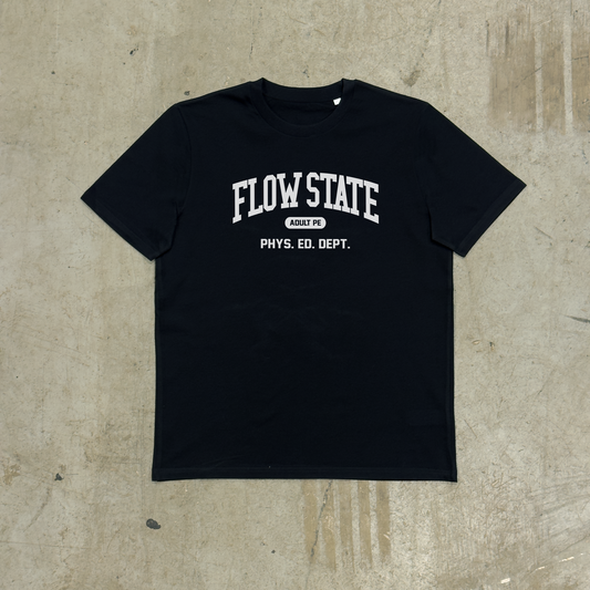 'FLOW STATE WHITE'- BLACK TEE