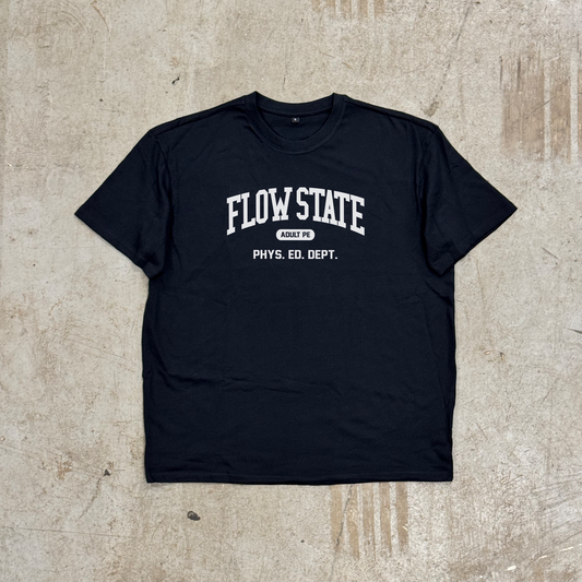 'FLOW STATE WHITE'- OVERSIZED HEAVY TEE BLACK