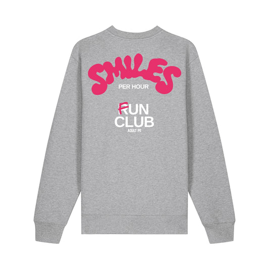 'SMILES PER HOUR FUN CLUB' HEAVYWEIGHT SWEATSHIRT - GREY