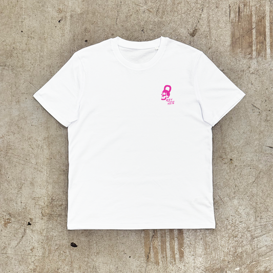 'HEAVIER METAL PINK'- WHITE TEE