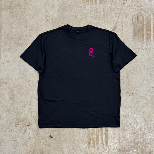 'HEAVIER METAL PINK'- OVERSIZED HEAVY TEE BLACK