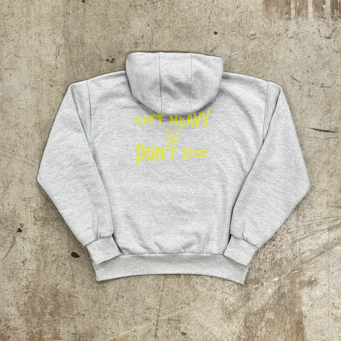 'LIFT HEAVY DON'T DIE' HEAVYWEIGHT HOOD - GREY