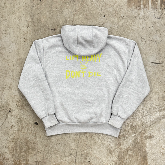 'LIFT HEAVY DON'T DIE' HEAVYWEIGHT HOOD - GREY