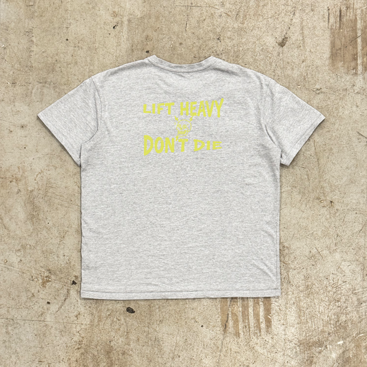 'LIFT HEAVY DON'T DIE'- OVERSIZED HEAVY TEE GREY
