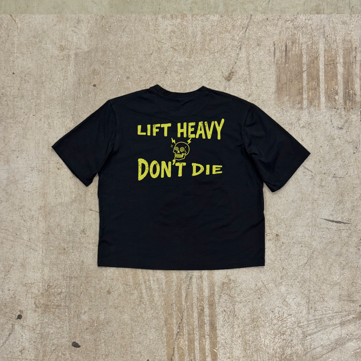 'LIFT HEAVY DON'T DIE' PERFORMANCE CROP - BLACK