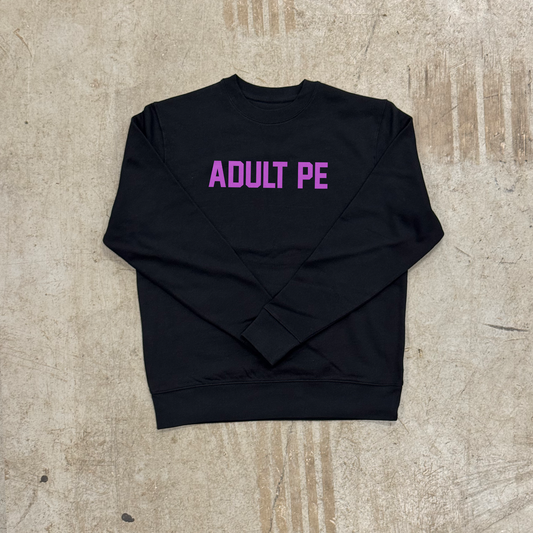 'OG ADULT PE' DEEP PURPLE HEAVYWEIGHT SWEATSHIRT - BLACK