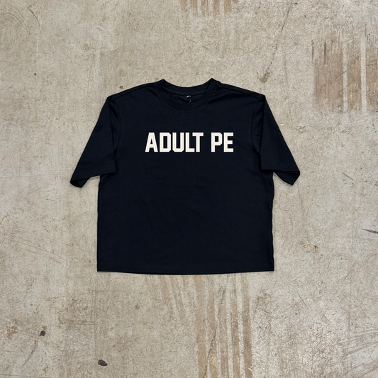 'ADULT PE' PERFORMANCE CROP - BLACK