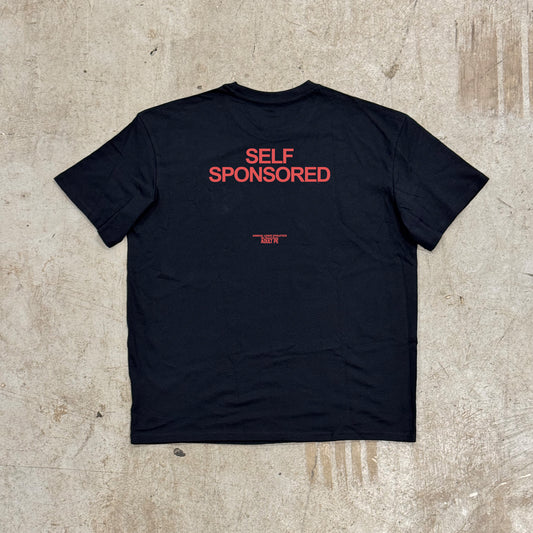 'Self Sponsored' Black Oversized Tee - Mens