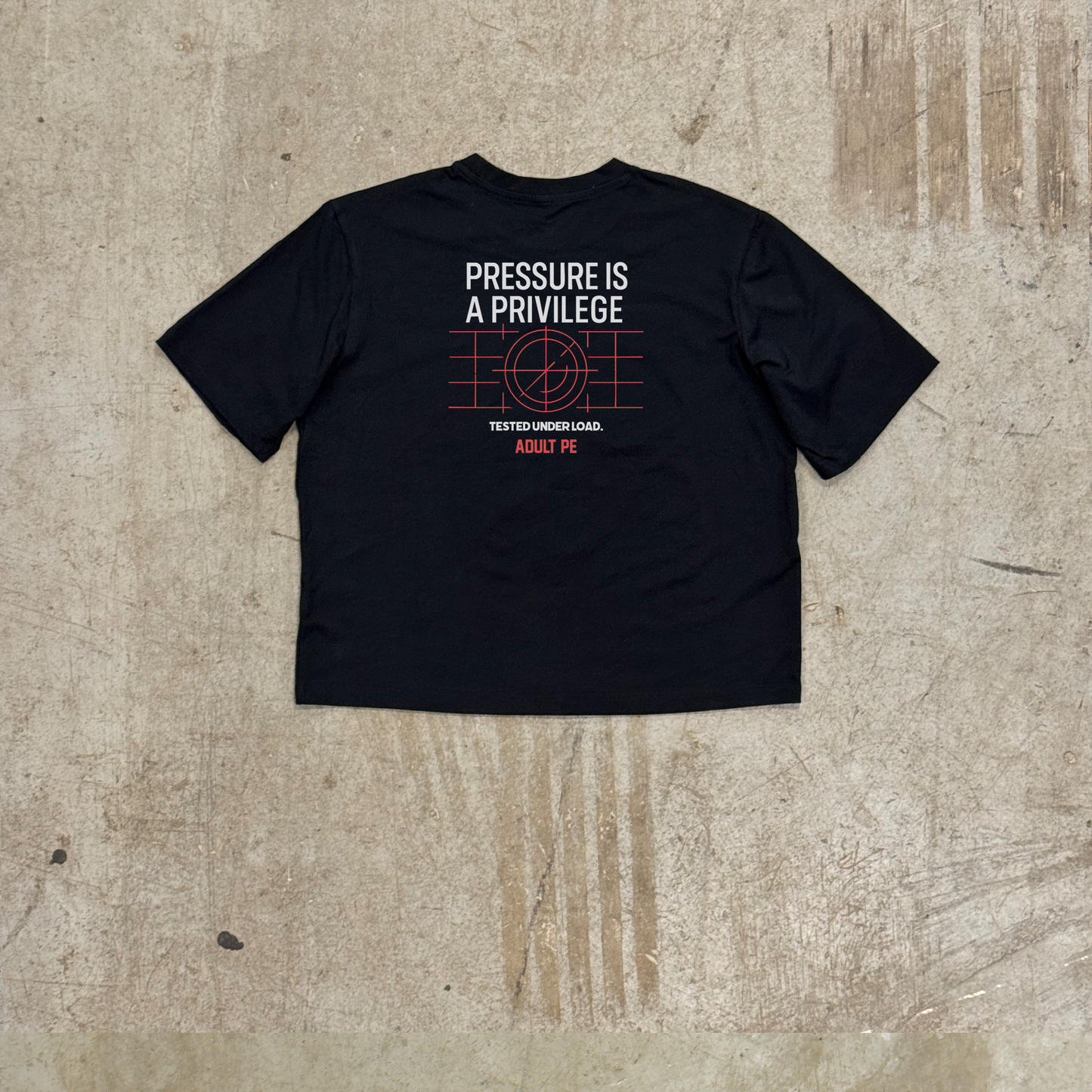 'PRESSURE IS A PRIVILEGE' PERFORMANCE CROP - BLACK