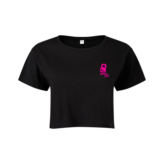 'HEAVIER METAL PINK' - BLACK CROP