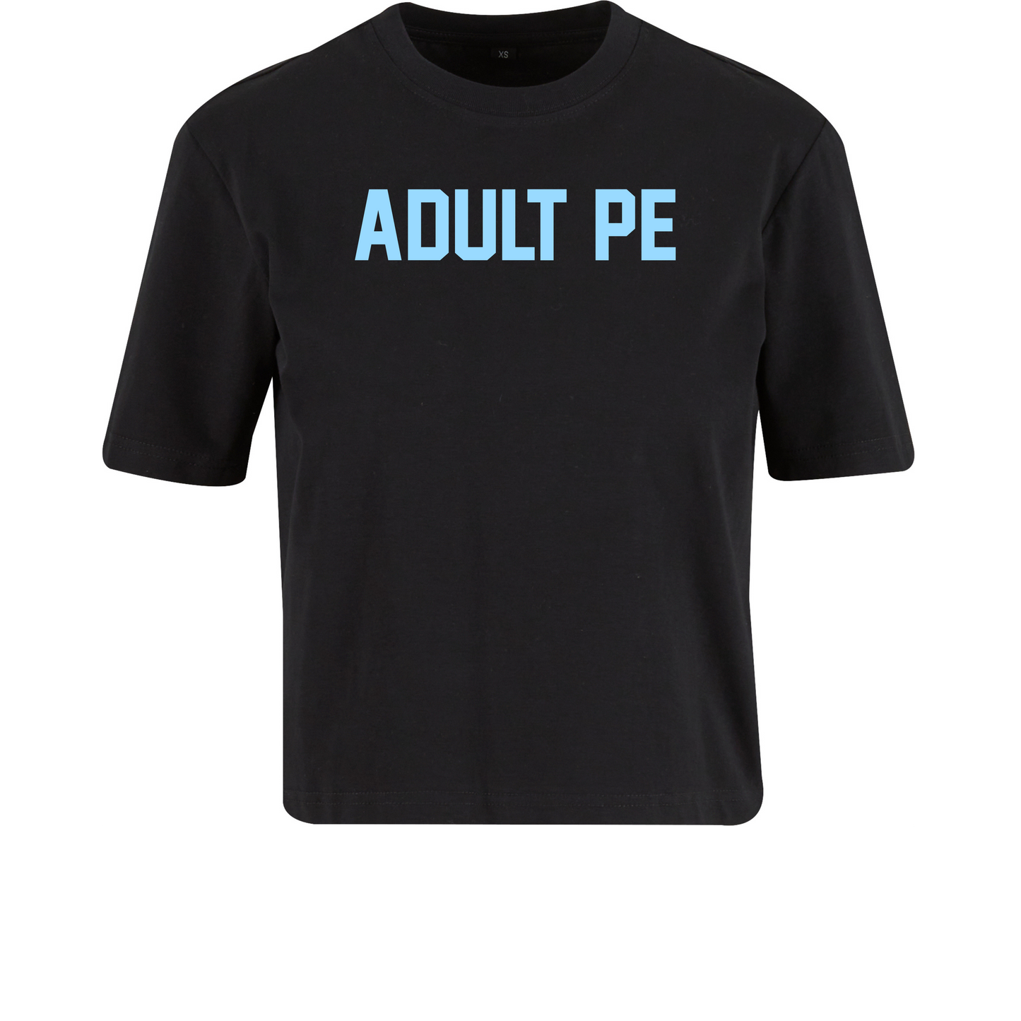 'ADULT PE' BLUE PERFORMANCE CROP - BLACK
