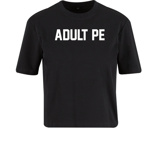 'ADULT PE' PERFORMANCE CROP - BLACK