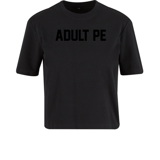 'ADULT PE' STEALTH PERFORMANCE CROP - BLACK