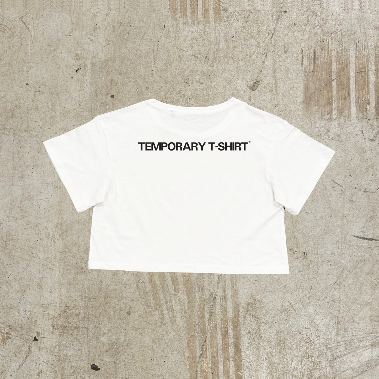 'TEMPORARY T-SHIRT' White Crop - Womens