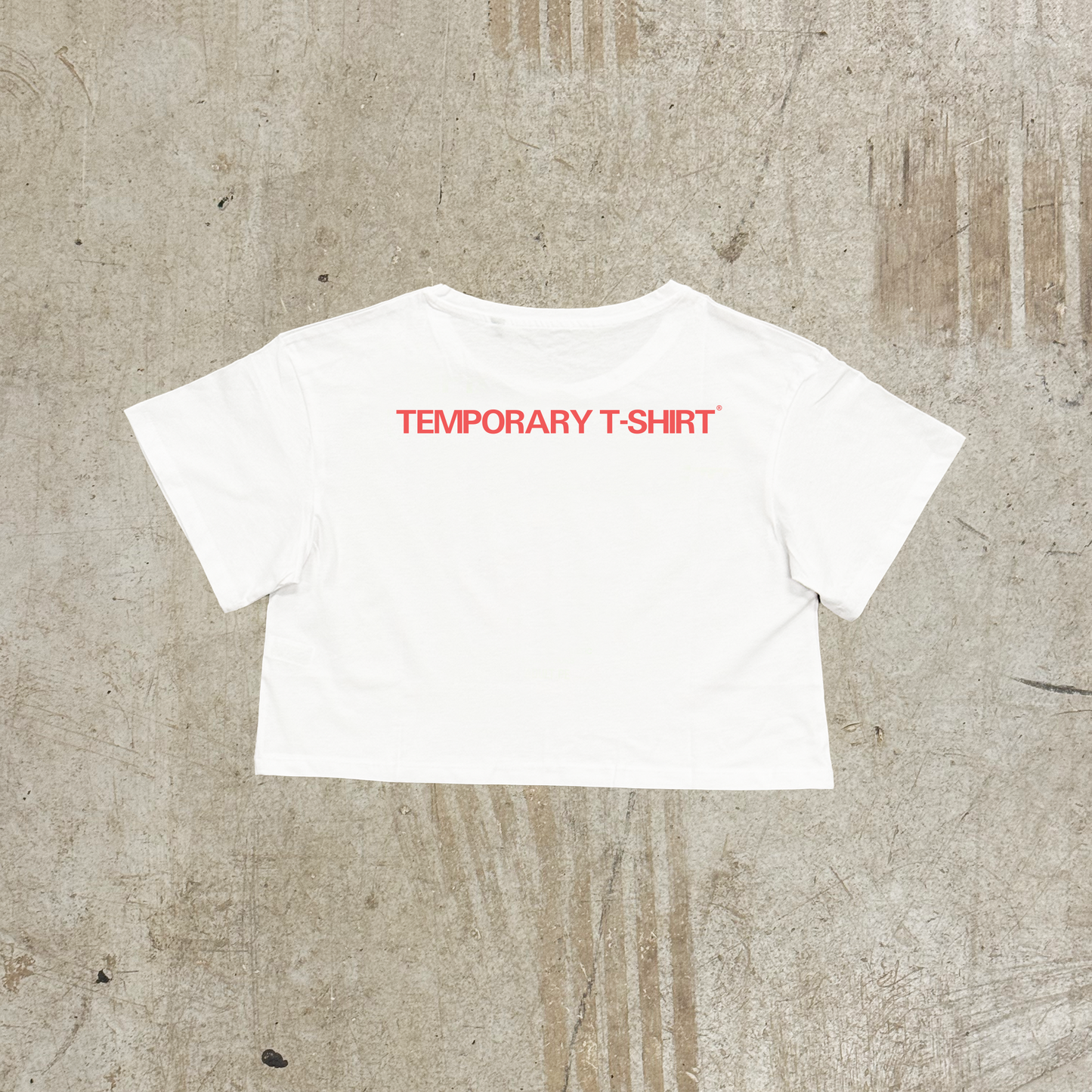 'TEMPORARY T-SHIRT' White Crop - Womens