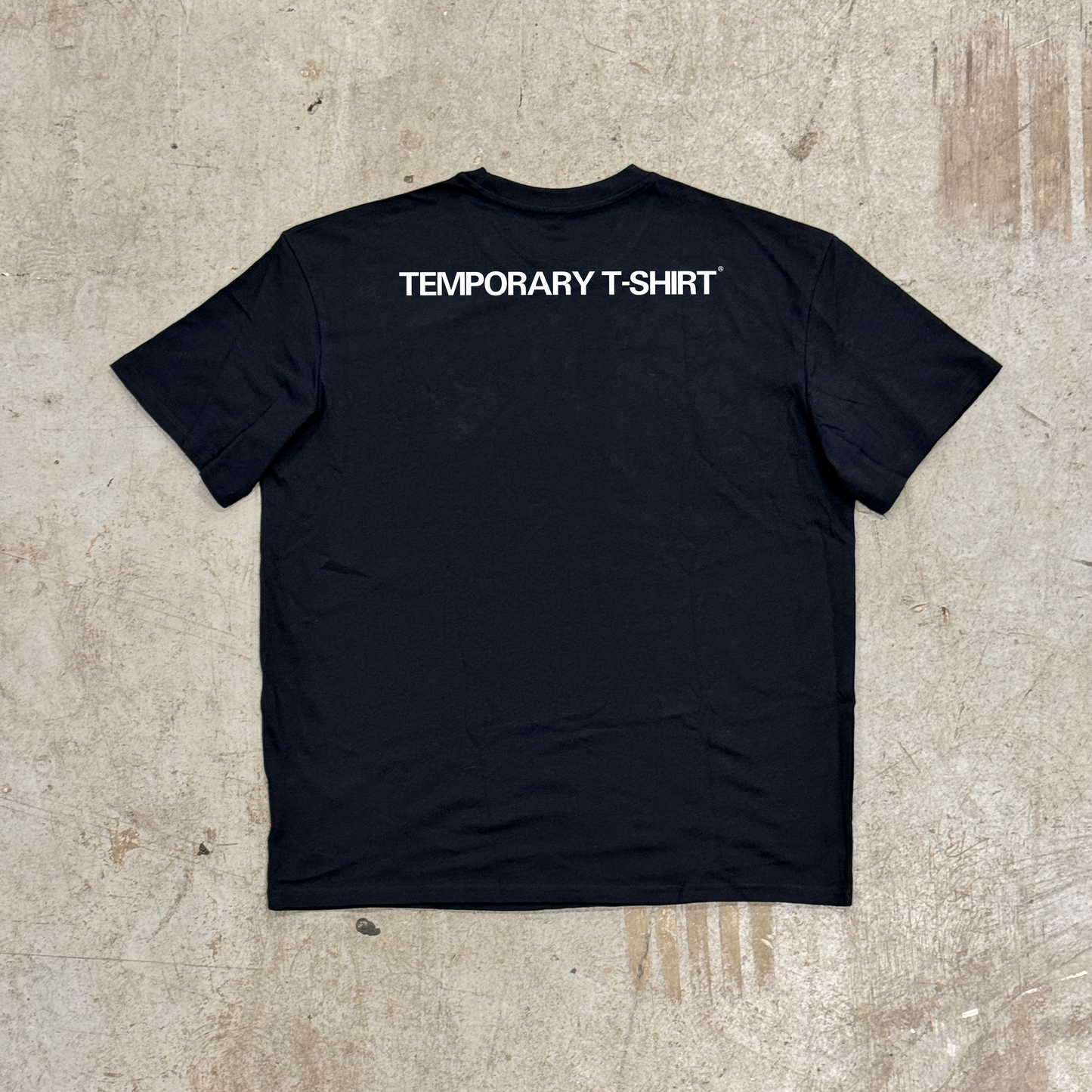 'TEMPORARY T-SHIRT' Black Oversized Tee - Womens
