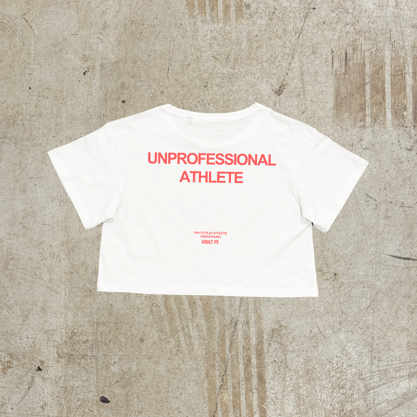 'UNPROFESSIONAL ATHLETE' CROPPED TEE - WHITE