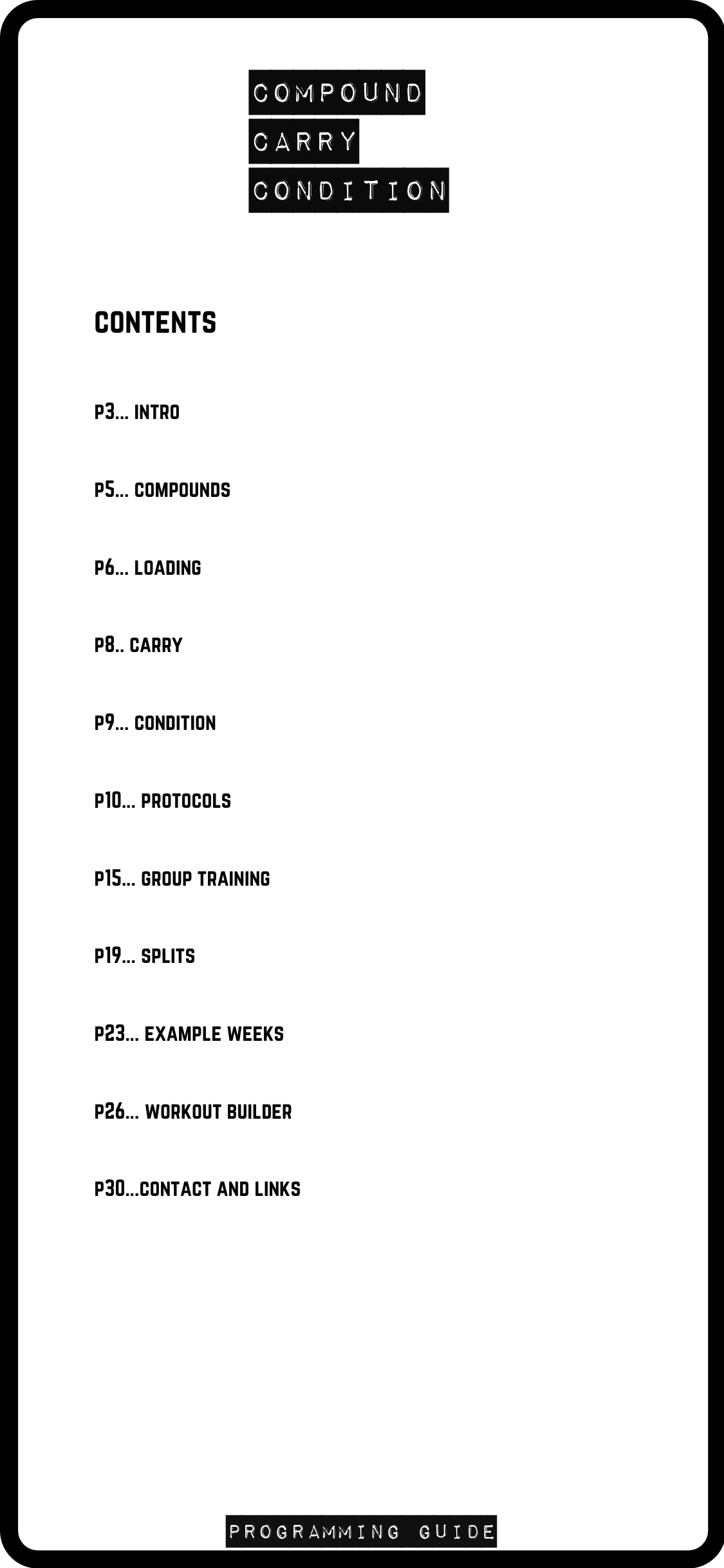 Compound/ Carry/ Condition- Programming Guide.